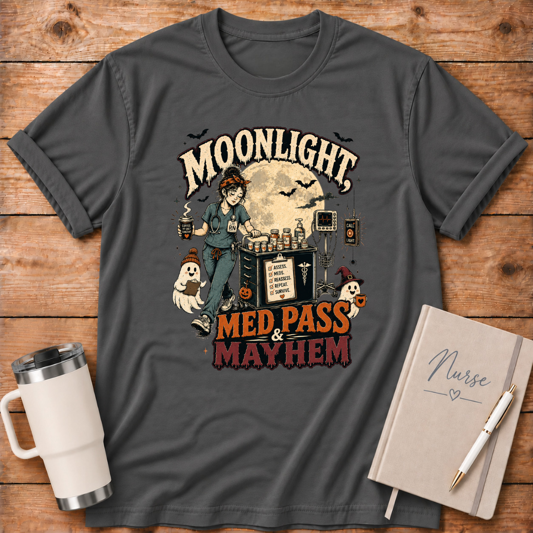 Moonlight, Med Pass & Mayhem T‑Shirt