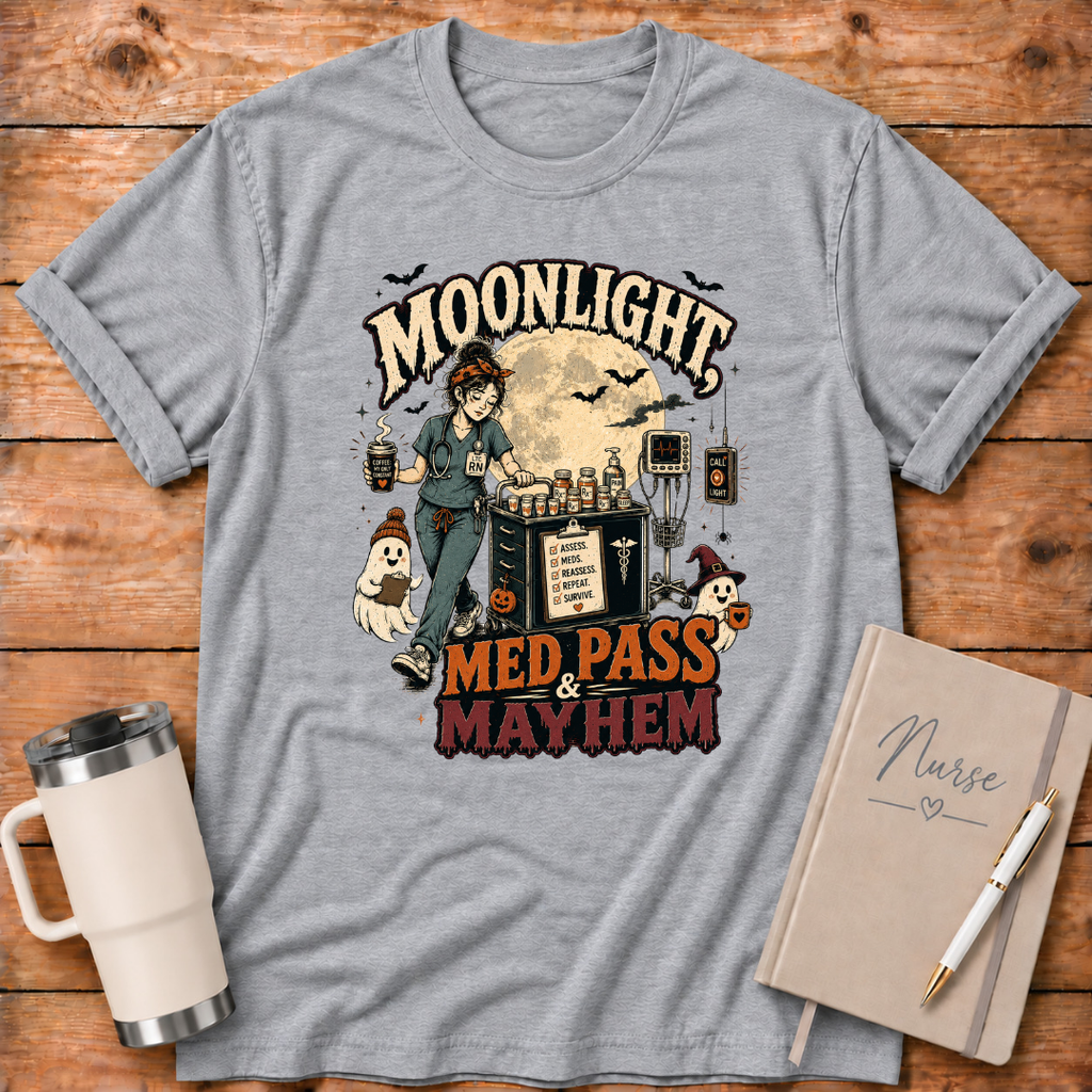 Moonlight, Med Pass & Mayhem T‑Shirt