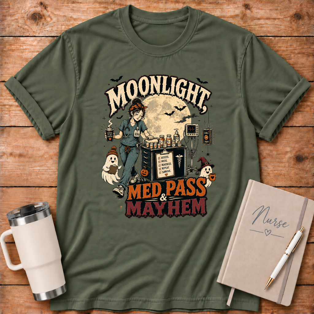Moonlight, Med Pass & Mayhem T‑Shirt