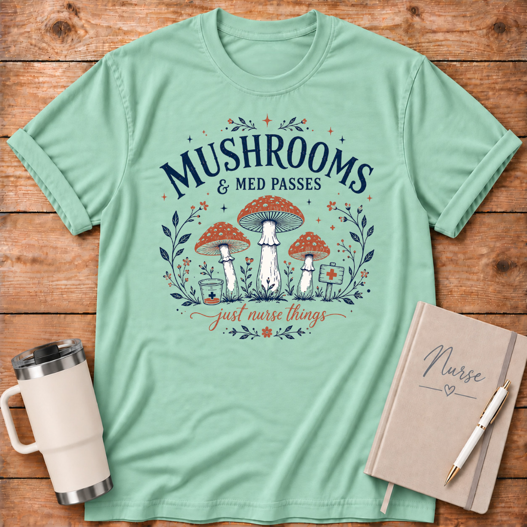 Mushrooms and Med Pass T‑Shirt