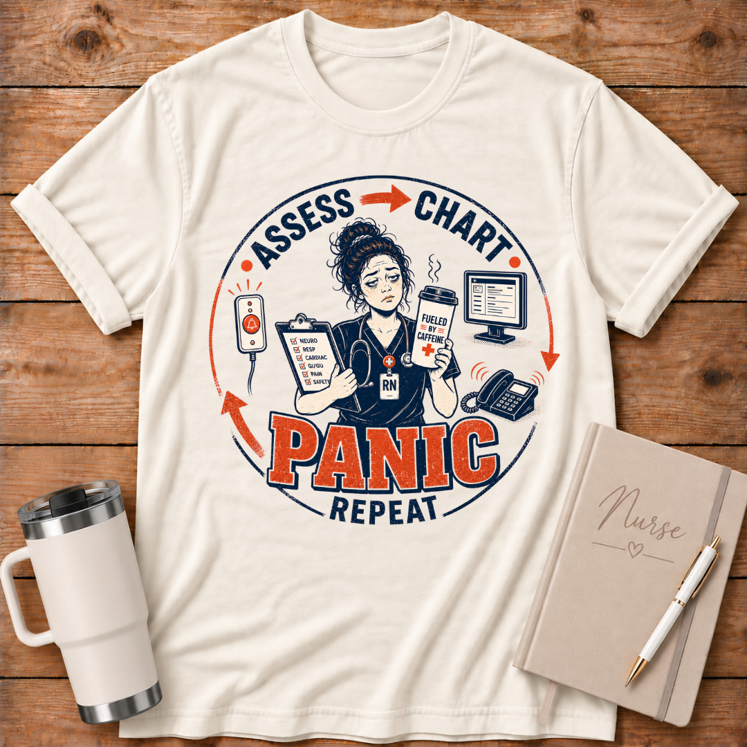 Assess. Chart. Panic. T‑Shirt
