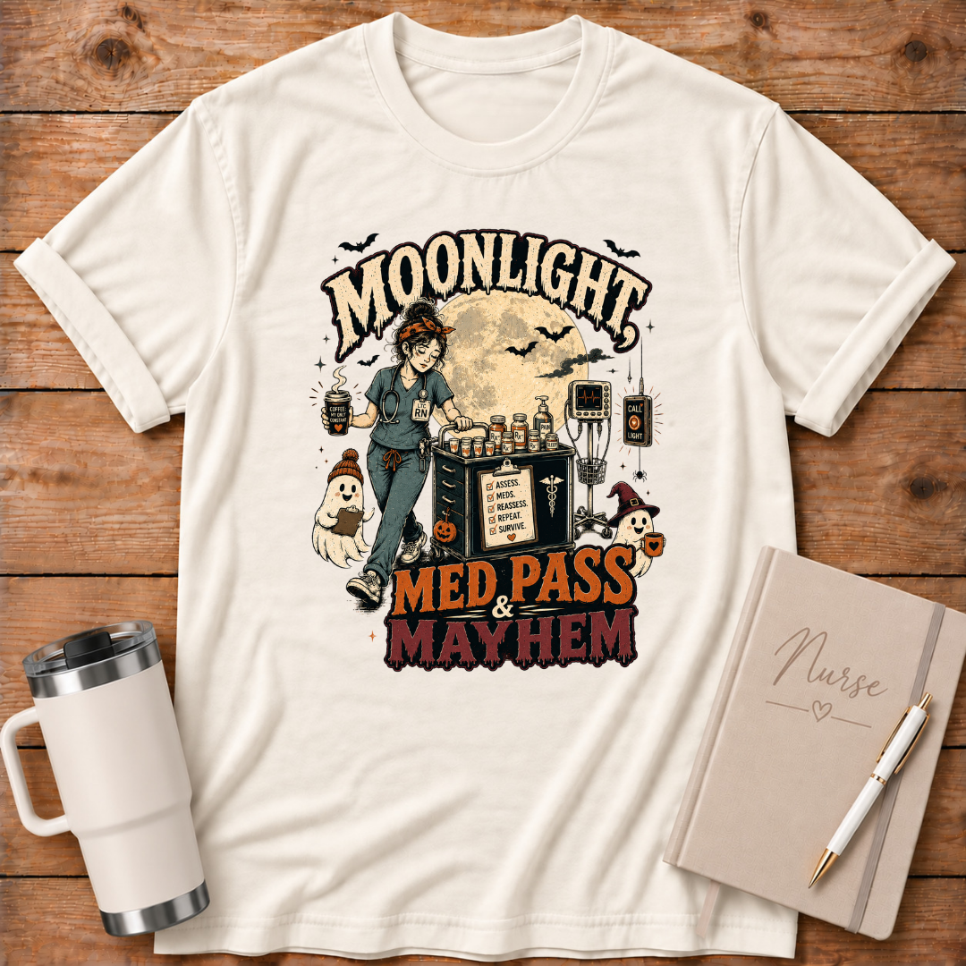 Moonlight, Med Pass & Mayhem T‑Shirt