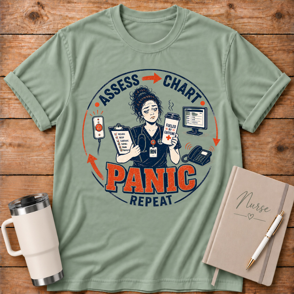 Assess. Chart. Panic. T‑Shirt
