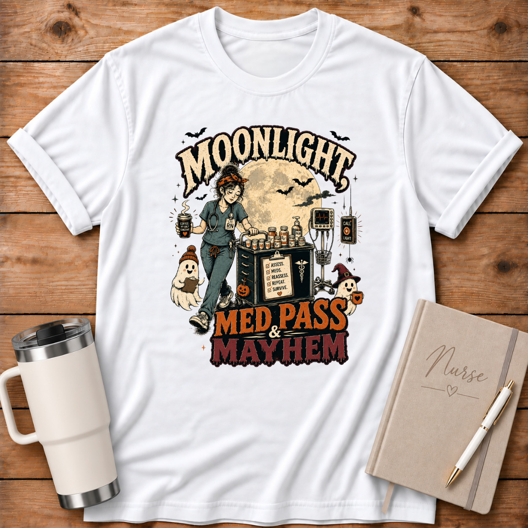 Moonlight, Med Pass & Mayhem T‑Shirt